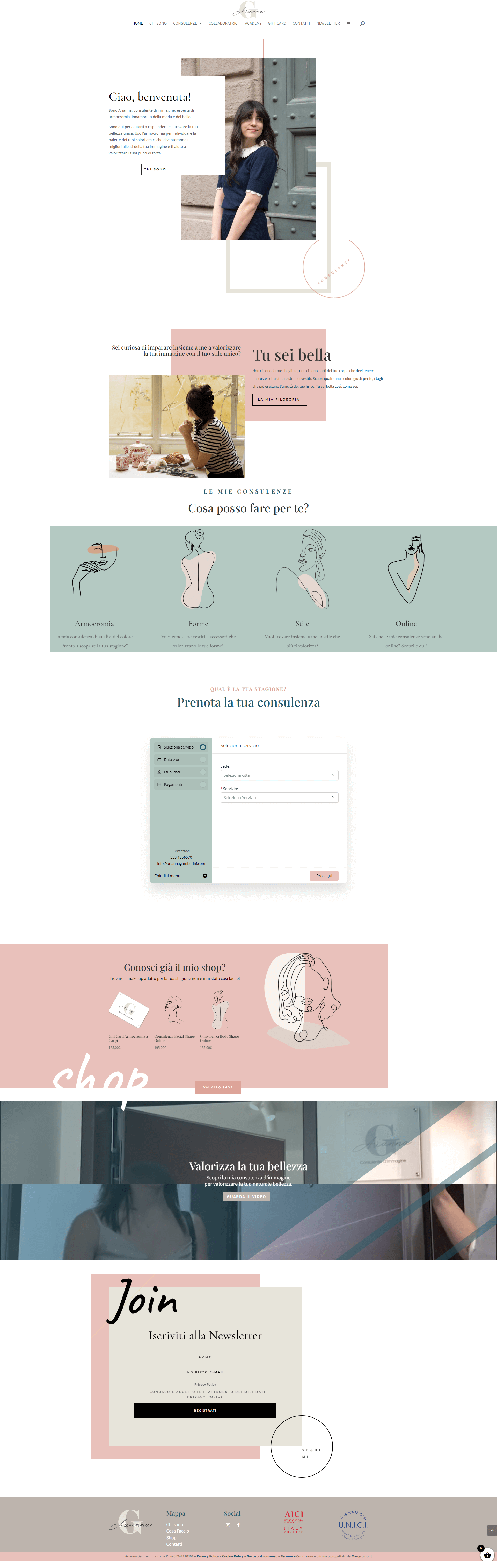 Preview del sito realizzato da Mangrovio