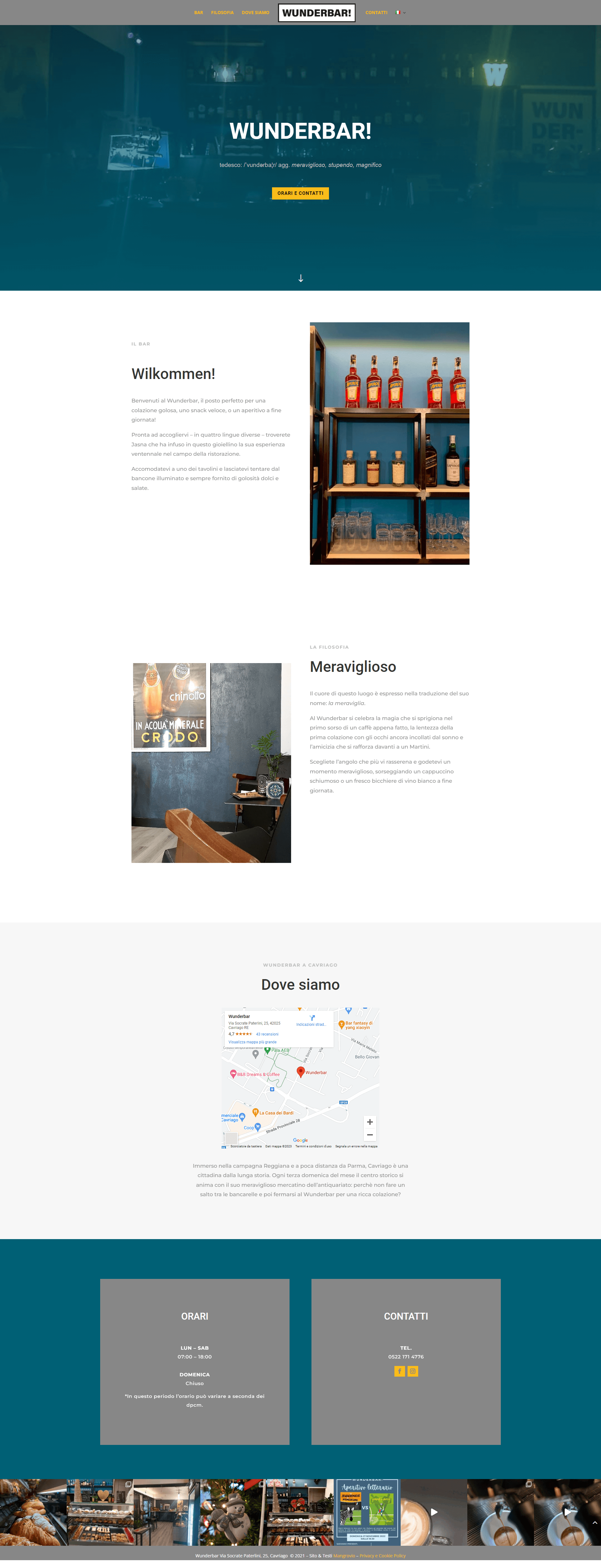 Preview del sito realizzato da Mangrovio