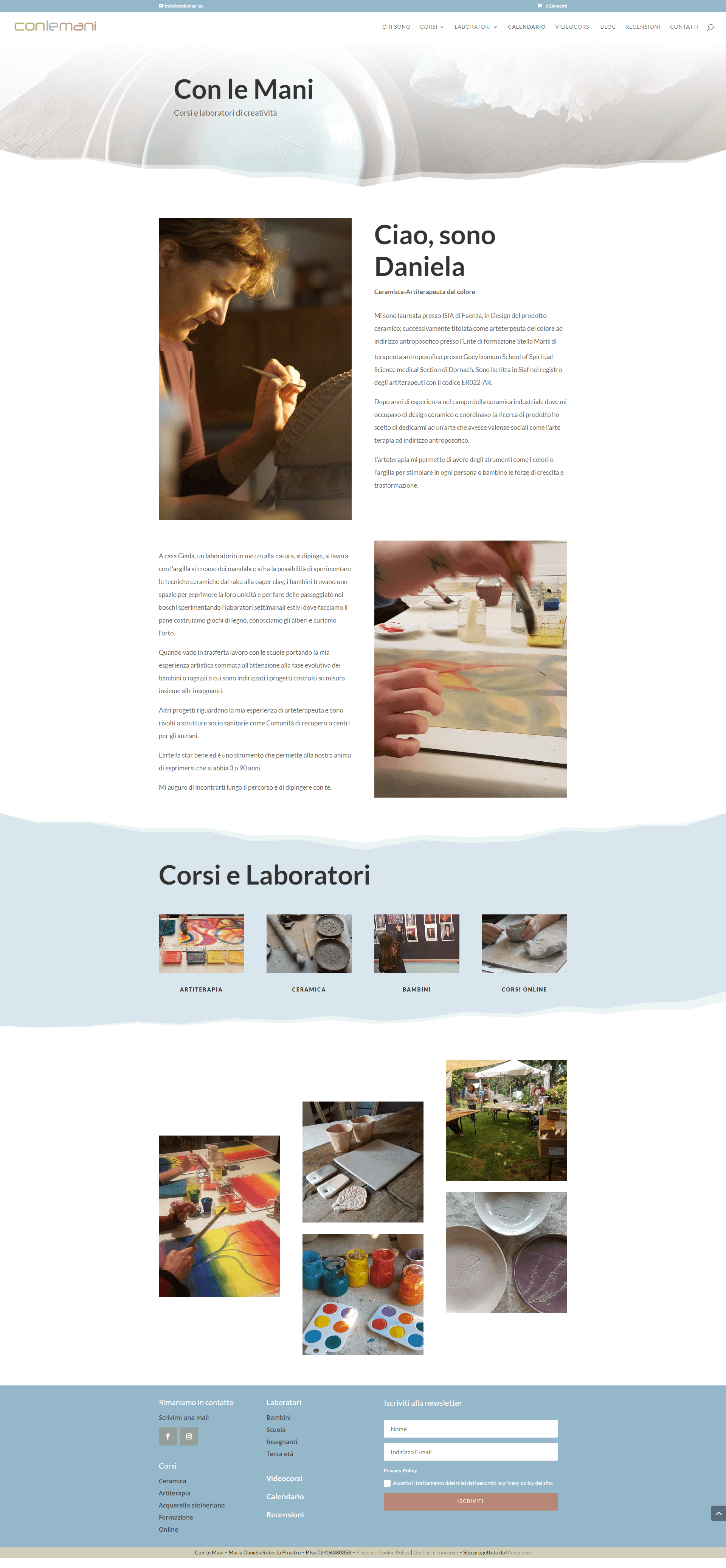 Preview del sito realizzato da Mangrovio