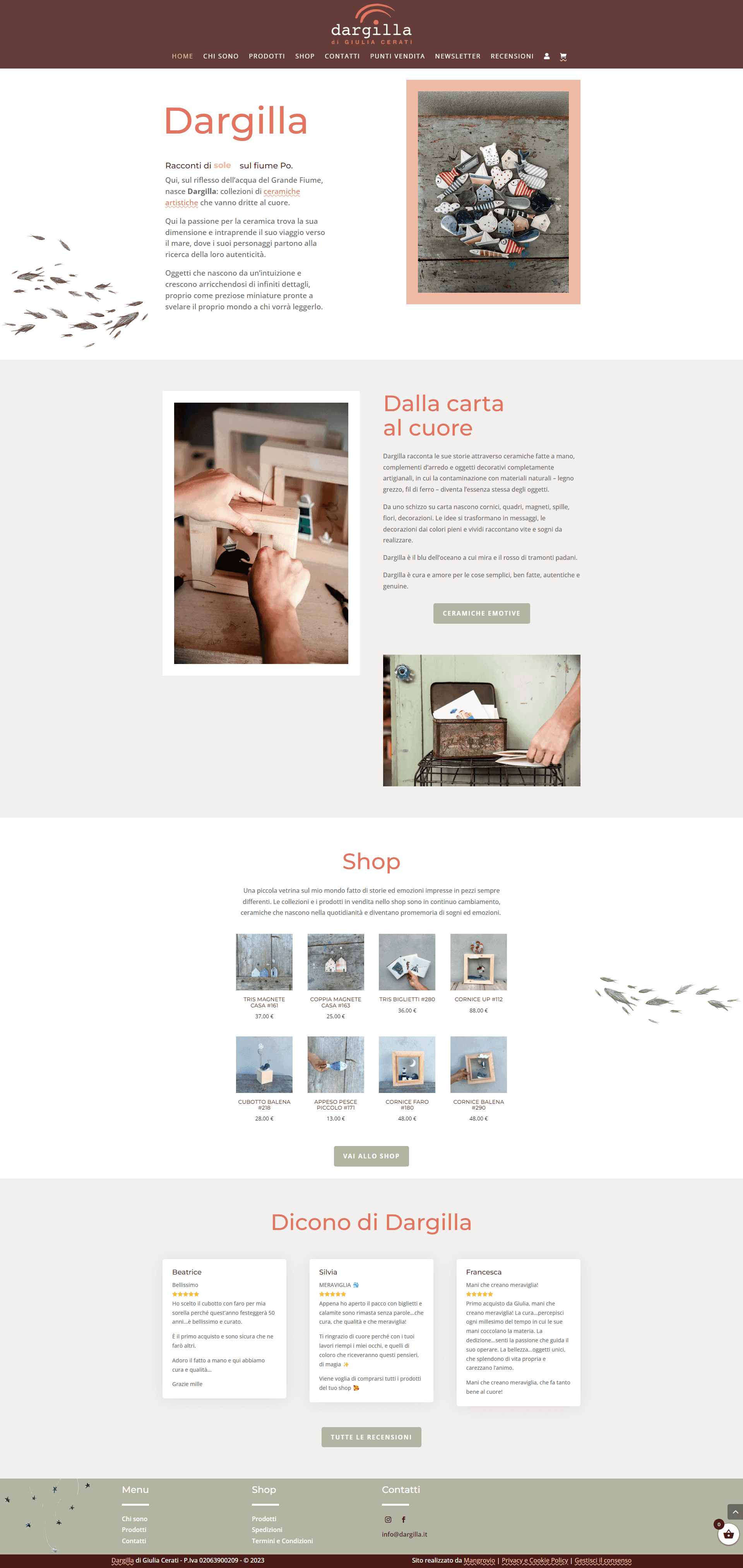 Preview del sito realizzato da Mangrovio