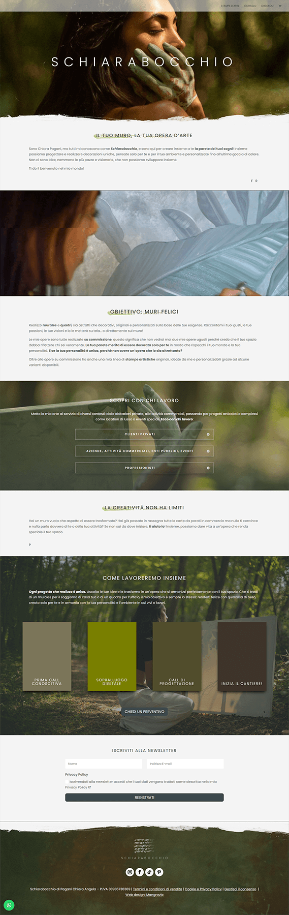 Preview del sito realizzato da Mangrovio