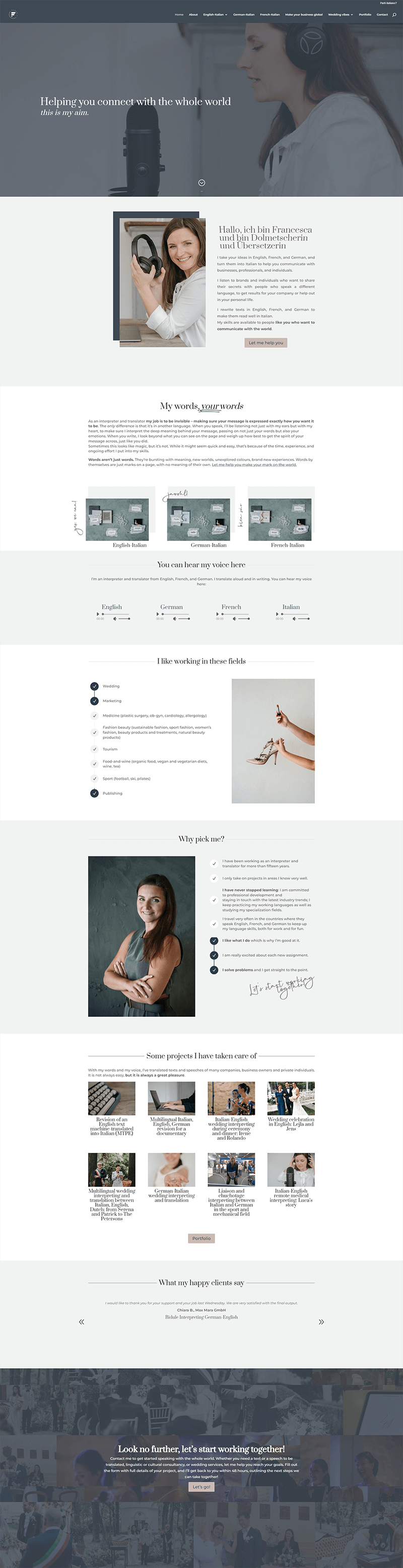 Preview del sito realizzato da Mangrovio